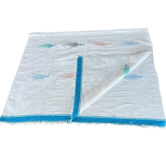 Serape Thunderbird in Flight Woven Blanket Rug Fringe Native American 47.5x80 - Picture 5 of 16